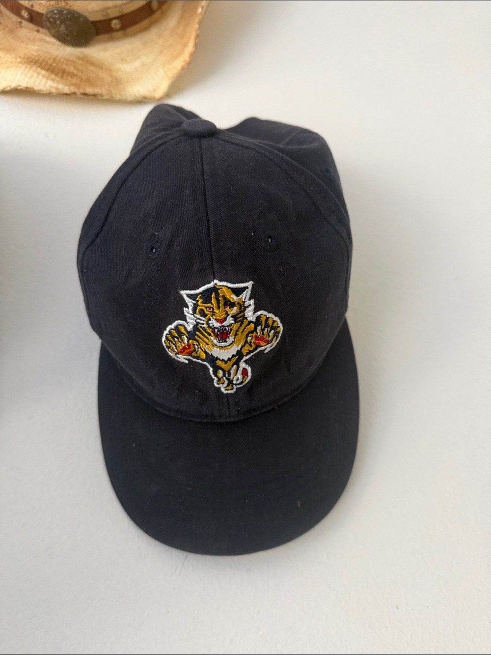 Black Baseball Cap with Tiger Patch